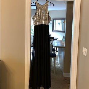 Black/silver sequined dress
